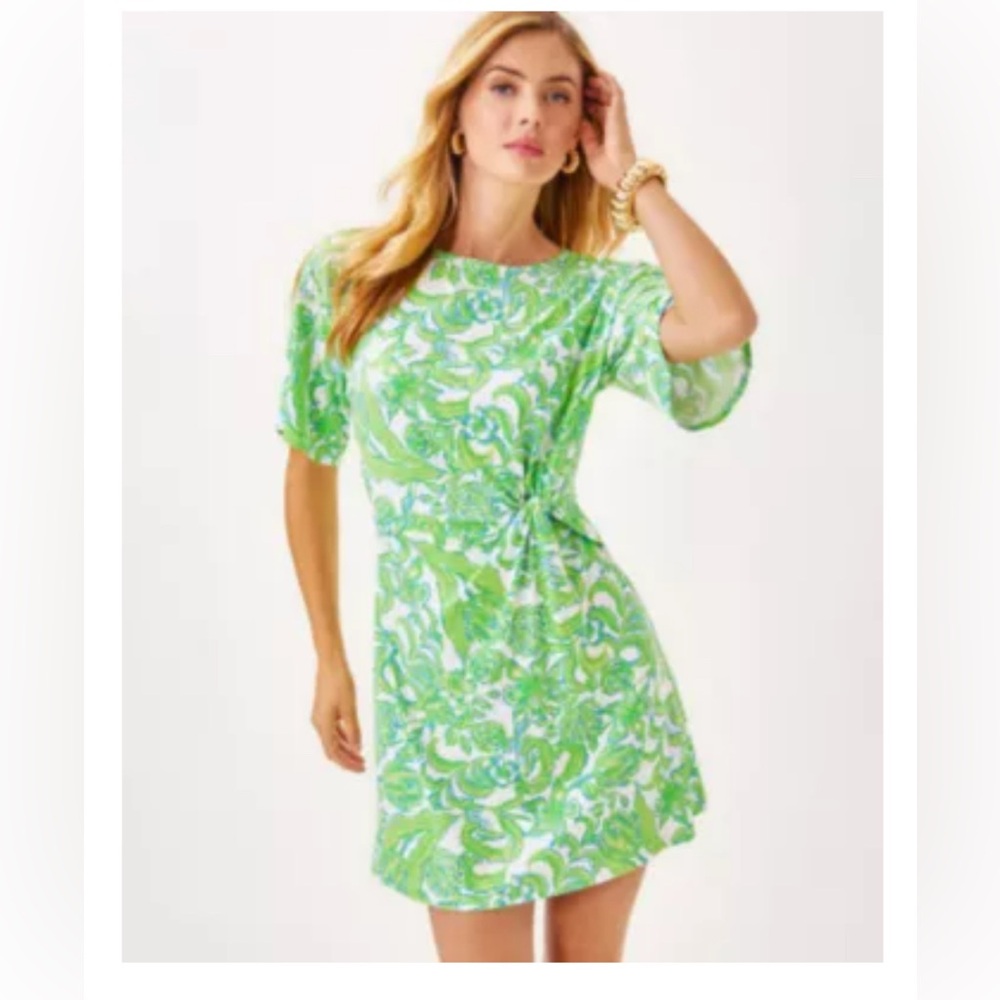 Lilly Pulitzer Vibrant Green and White Dress - Picture 3 of 3